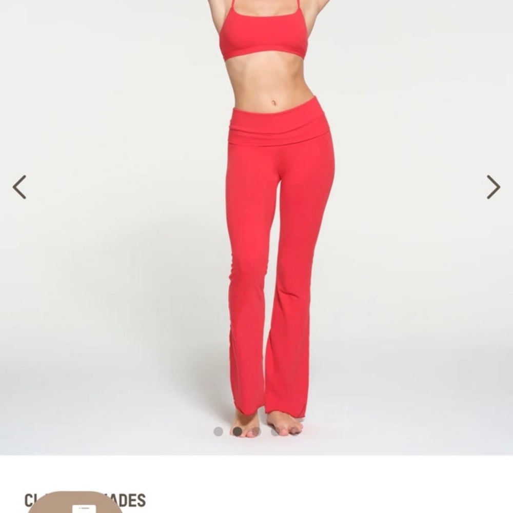 Skims cotton jersey foldover pants color red